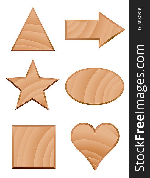 Set of wooden signs vector.