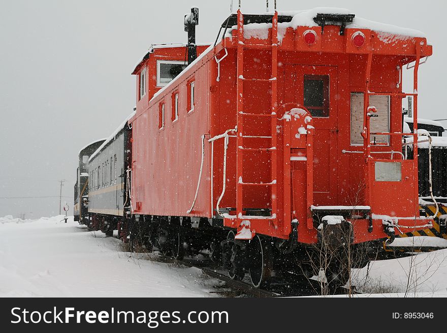 Caboose in the Snow