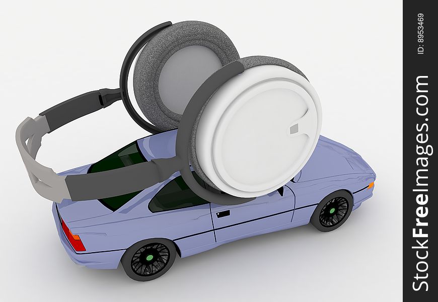 Background image of car with headphones. Background image of car with headphones