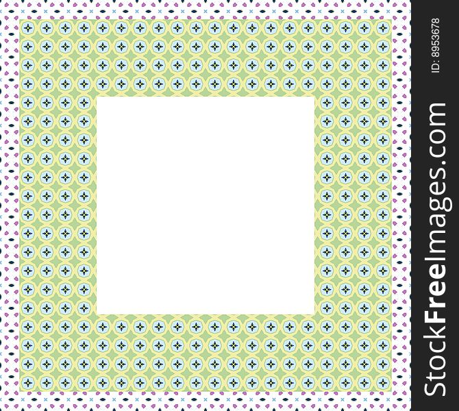 Frame texture with ornamental pattern and empty center. Frame texture with ornamental pattern and empty center