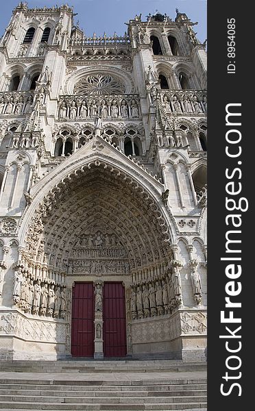 Entry of the cathedral of Amiens in Picardy (France). Entry of the cathedral of Amiens in Picardy (France)