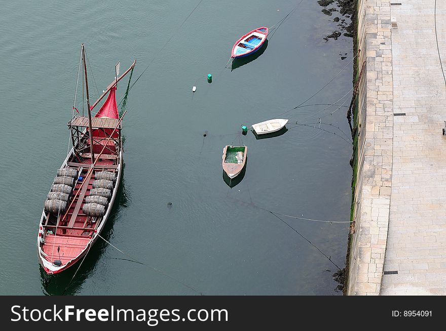 Typical boats at Porto city, on the north of Portugal