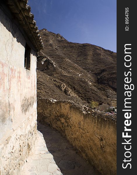 Old Street, Ancient Village, Nature And Blue Sky