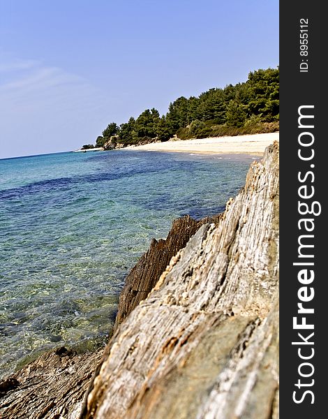 Rocky beach at Chalkidiki, Greece (kalogria area)