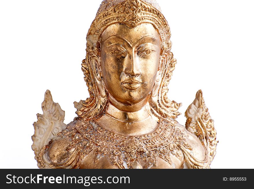 Picture of a gold statue. Nice details and view