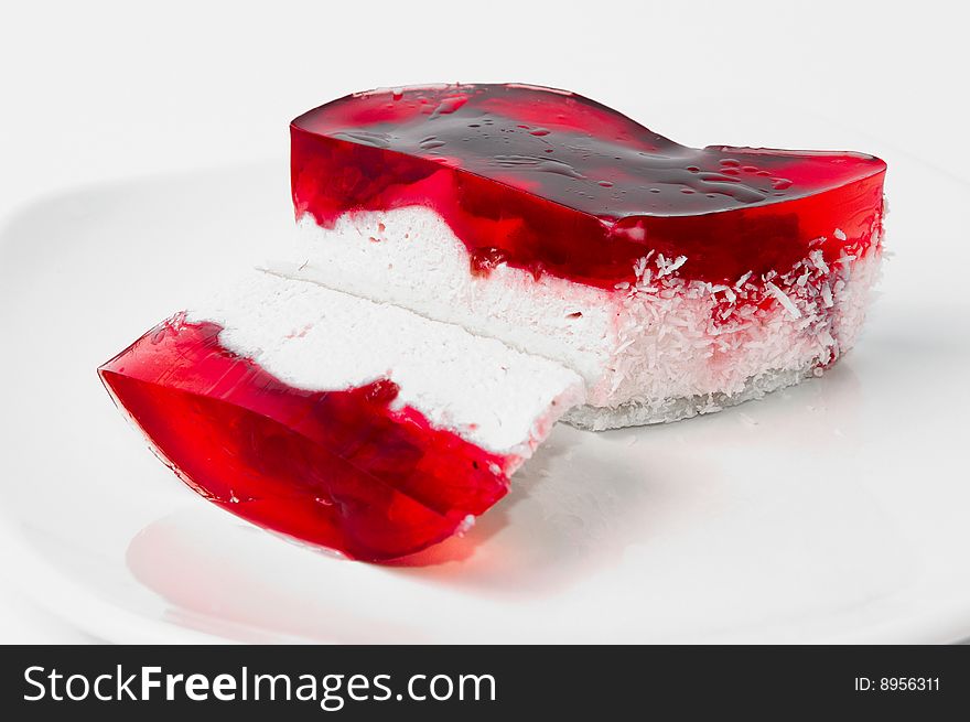 The Beauty Red Cake Isolated On White