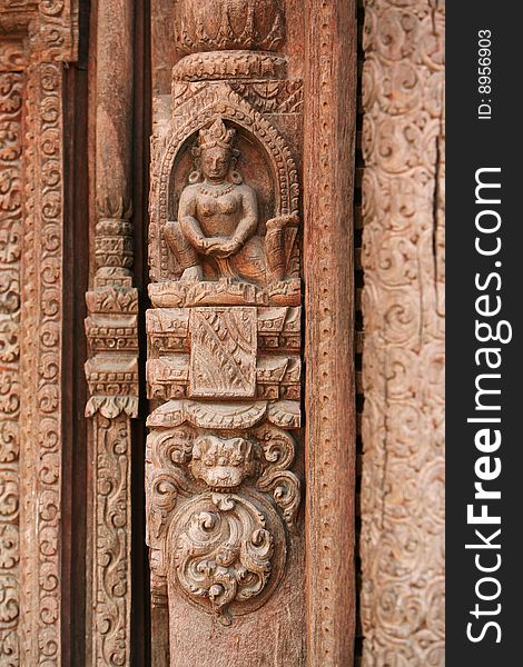 Wooden carved in kathmandu nepal.