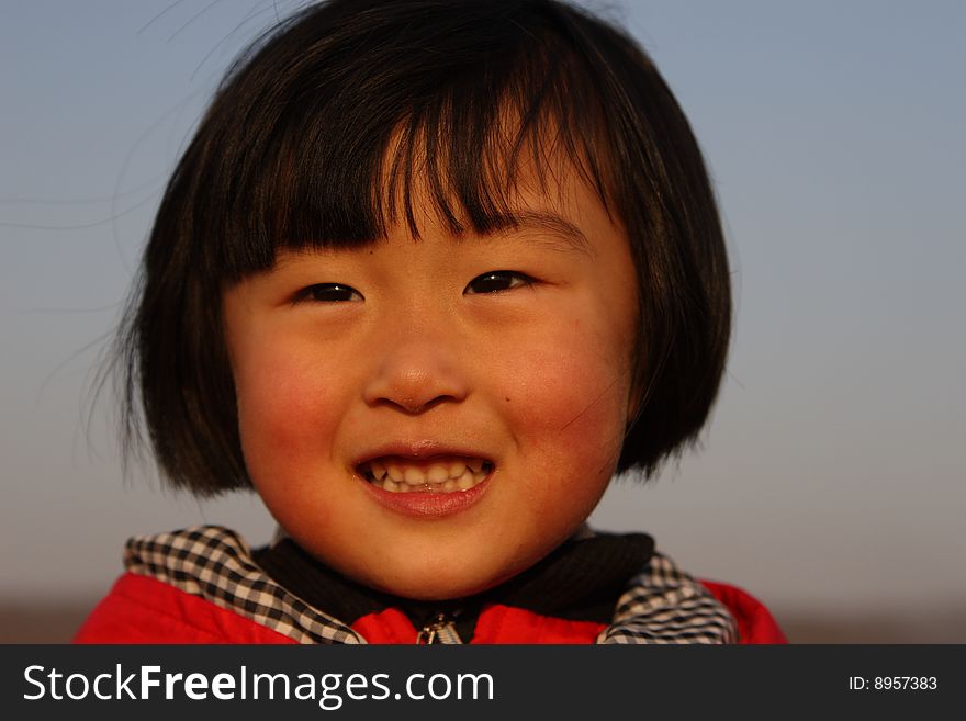 Happy little Chinese girl 4-5 years. Happy little Chinese girl 4-5 years