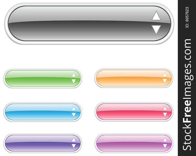 Set of web elements in  various colors. Set of web elements in  various colors