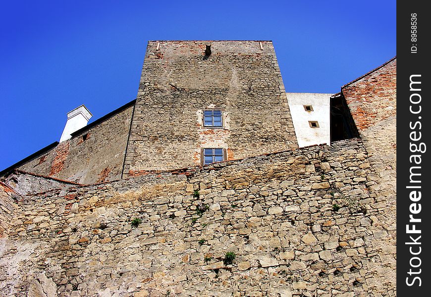 Medieval castle wall and windows. Medieval castle wall and windows