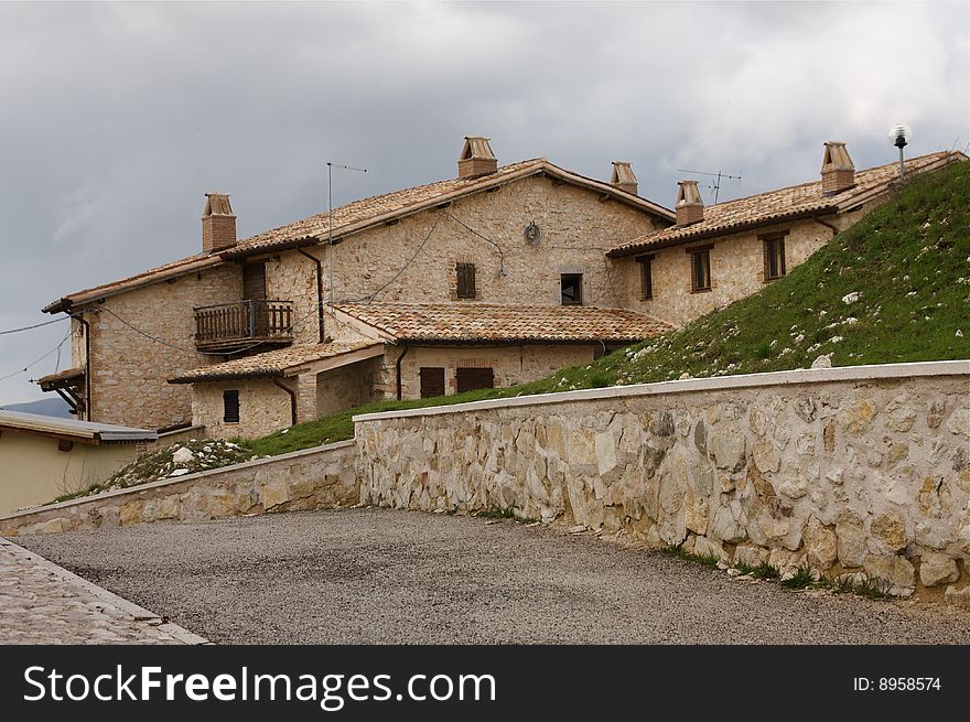 View of umbria mountain house after the storm. View of umbria mountain house after the storm
