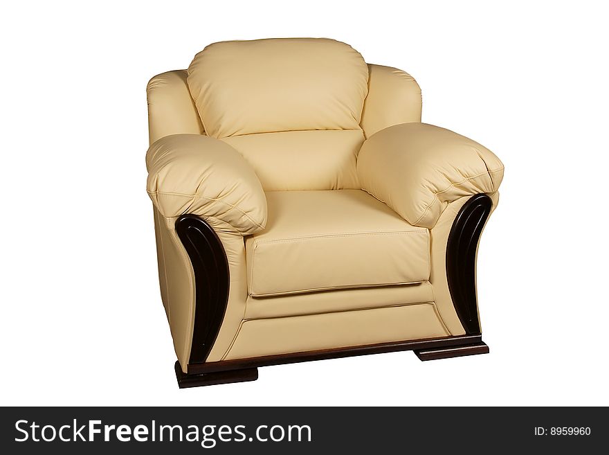 The furniture upholstered by a matter for rest is isolated on a white background. The furniture upholstered by a matter for rest is isolated on a white background