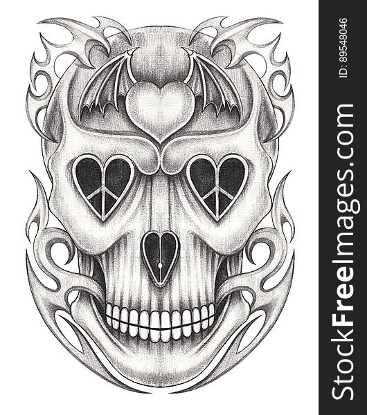 Art skull tattoo.