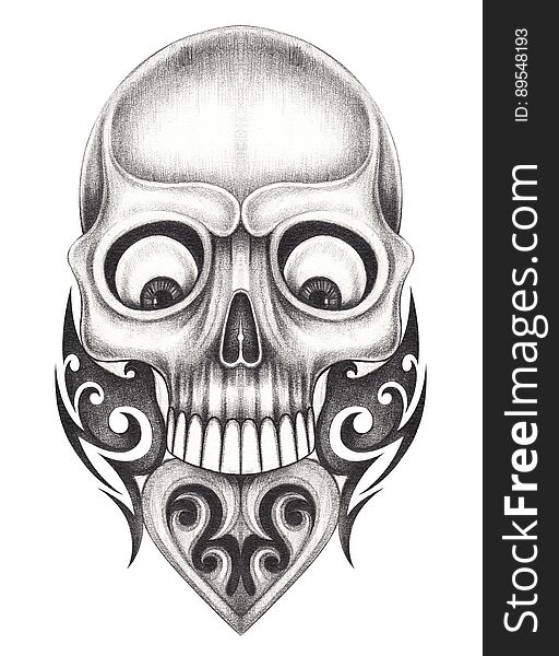 Art skull tattoo.