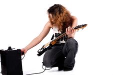 Posing And Playing With My Guitar Stock Image Posing And Playing With My Guitar Stock Image