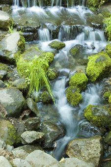 Miniature Waterfall And Pond Stock Image