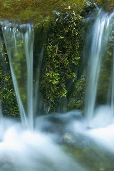 Miniature Waterfall And Pond Stock Photo