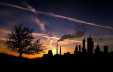 City Pollution Sunset Landscape Shape Royalty Free Stock Images City Pollution Sunset Landscape Shape Royalty Free Stock Images