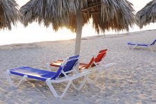 Chairs On Tropical Beach Royalty Free Stock Photos Chairs On Tropical Beach Royalty Free Stock Photos