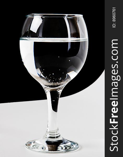 Beautiful wine glass with water. Beautiful wine glass with water