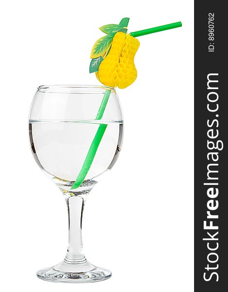 Glass with water isolated on a white background. Glass with water isolated on a white background