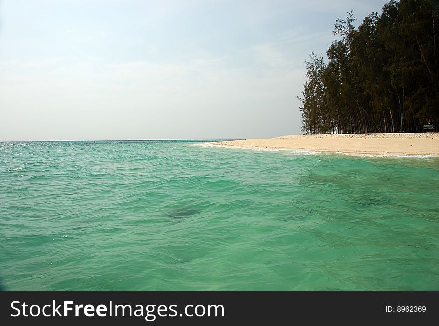 Turquoise water against blue sky. Turquoise water against blue sky