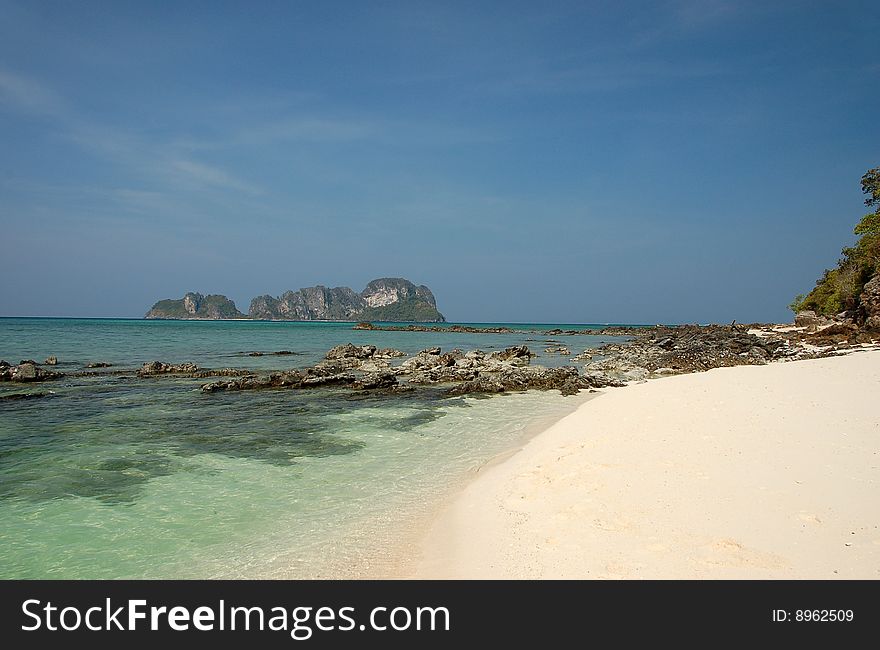 Turquoise water against blue sky. Turquoise water against blue sky