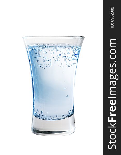 Blue cocktail on white isolated