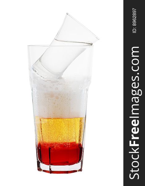 Alcohol cocktail on white isolated