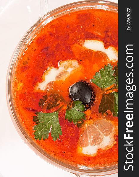 Delicious Red Soup With Lemon