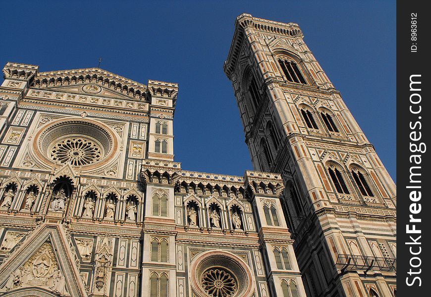 The dome of Florence. santa maria del fiore and campanile of Giotto. The dome of Florence. santa maria del fiore and campanile of Giotto