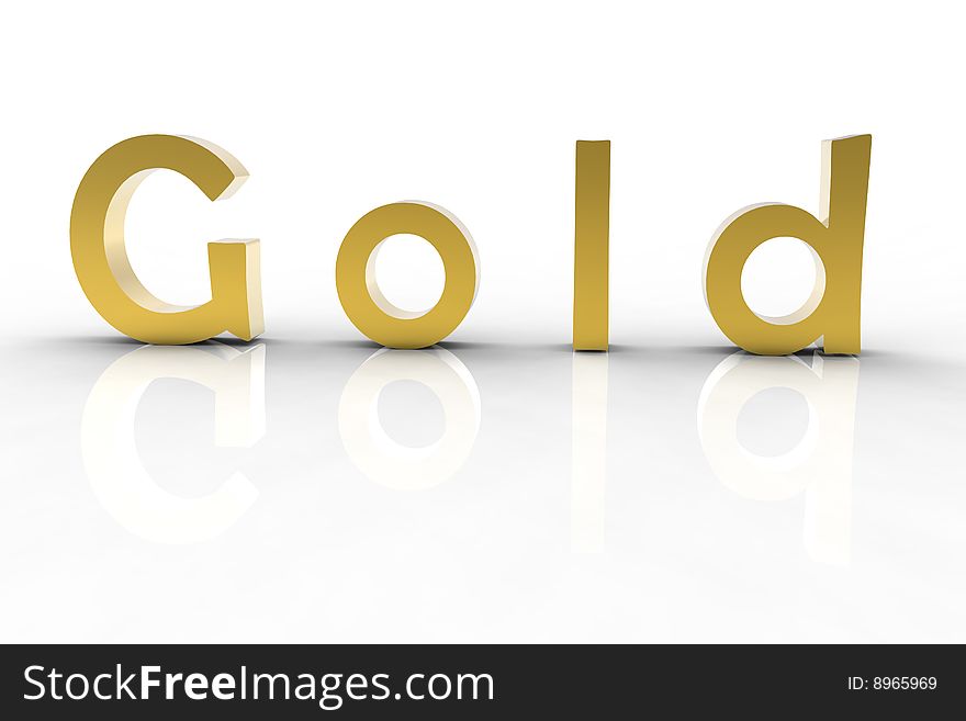 3d golden text