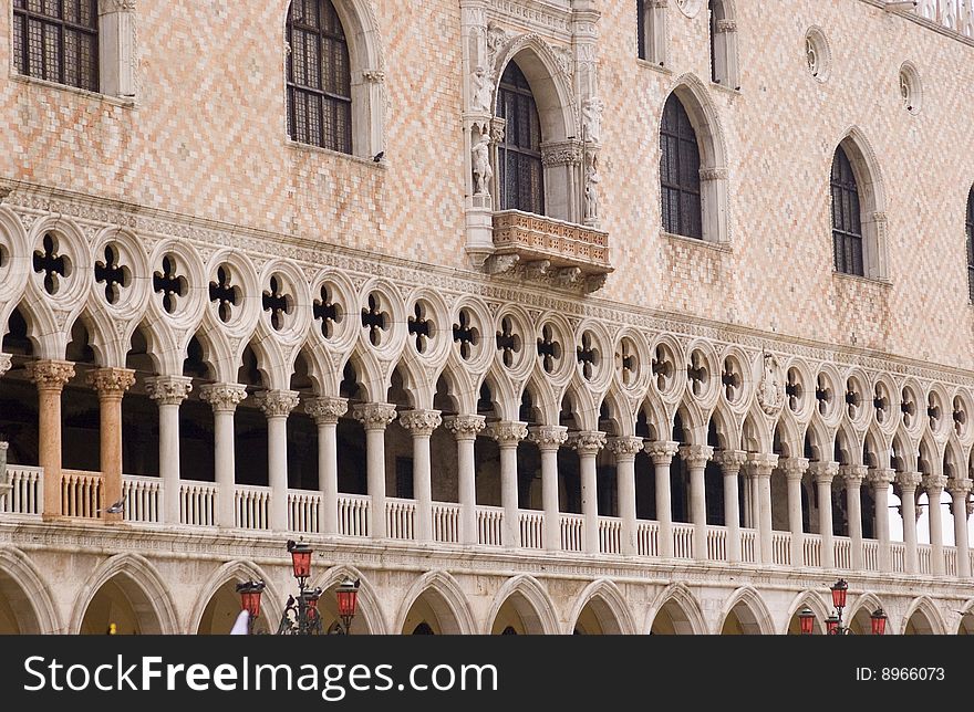 Frontal image of the Doge's Palace in Venice Italy. Frontal image of the Doge's Palace in Venice Italy