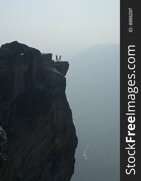 Dancers on Roosevelt Point in Yosemite National Park. Dancers on Roosevelt Point in Yosemite National Park