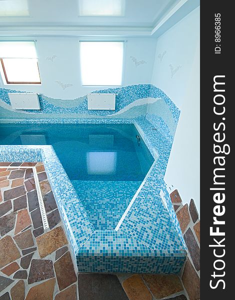 Interior of a swimming pool in private house
