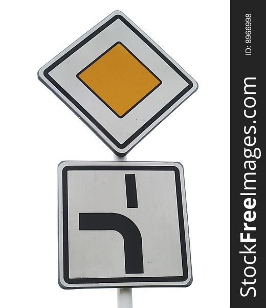 Major road traffic sign in detail