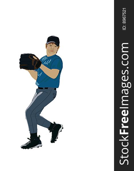 Male teenage baseball player with glove