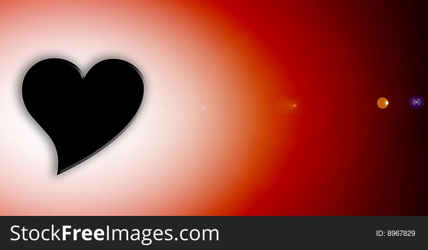 Hearth silhouette on red dynamic background. abstract illustration