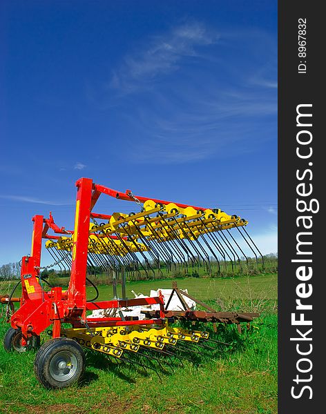 Agricultural harrow used for Hay-making. Agricultural harrow used for Hay-making