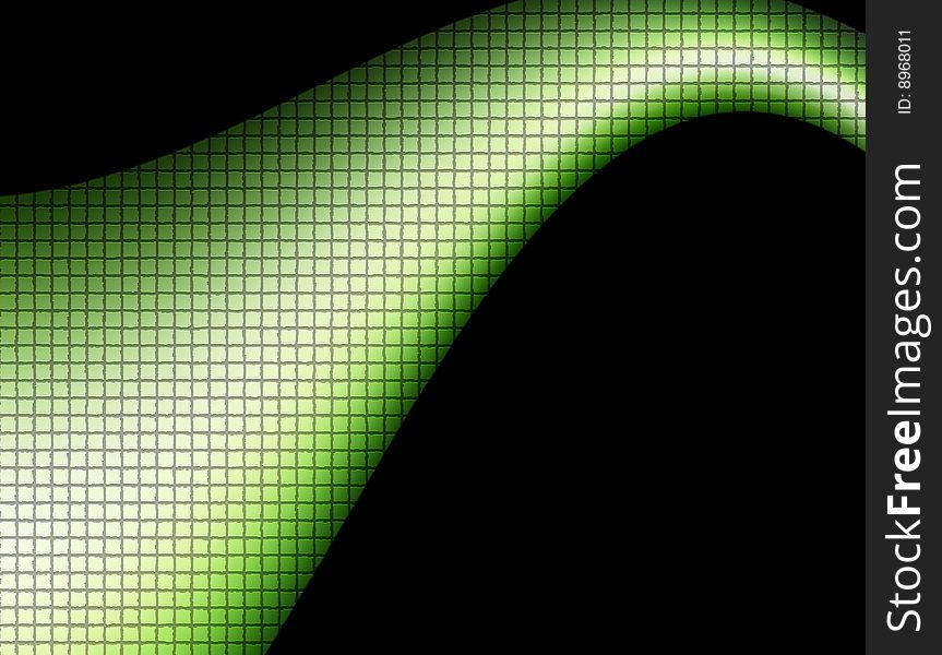 Green dynamic wave on black background. abstract illustration. Green dynamic wave on black background. abstract illustration
