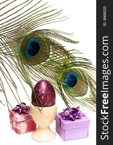 Easter egg with eye of peacock