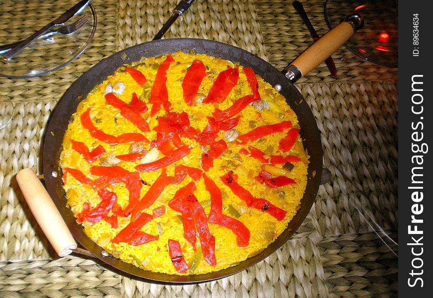 Made by yours truly :&#x29; Friends from France came over for a week, and obviously, being their first time in Spain, they wanted to eat typical food from here. I realy don&#x27;t cook often, and this paella came out great, so I&#x27;m very proud!