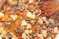 Cooking Vegetables For Stew Royalty Free Stock Photography Cooking Vegetables For Stew Royalty Free Stock Photography