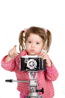 Little Photographer Stock Photo