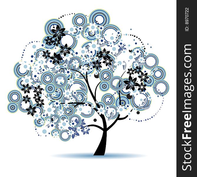 Art tree beautiful for your design, vector illustration