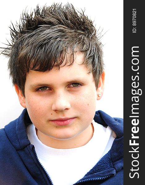 Shot of a handsome young teenager on white