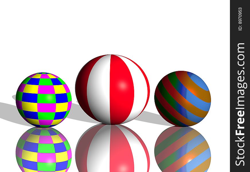 Coloured 3d balls isolated over white background