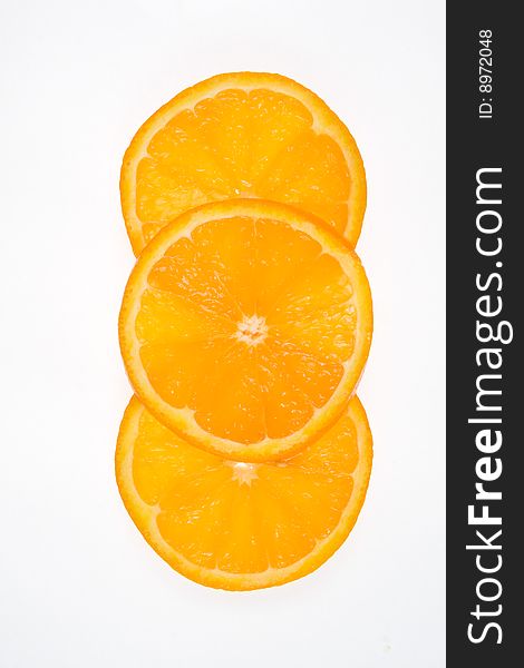 Three orange slices