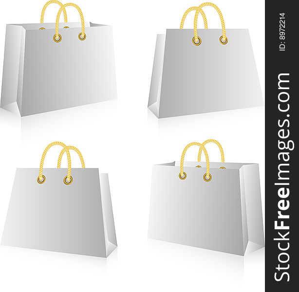 Shopping bags, isolated on white, vector, eps 8