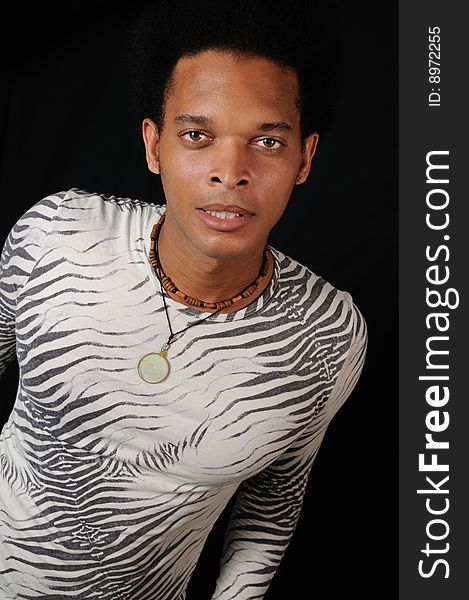 Portrait of young trendy african male model with attitude